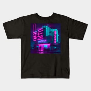 Amazing Neon motel in cyberpunk Kids T-Shirt